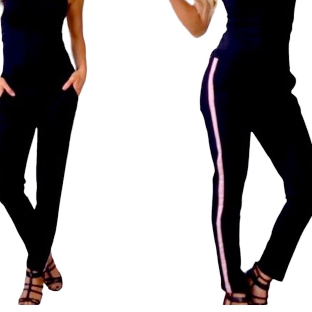 Candies TUX LUXE Style Black Dress Pants with Pink Stripe Womens Size 5